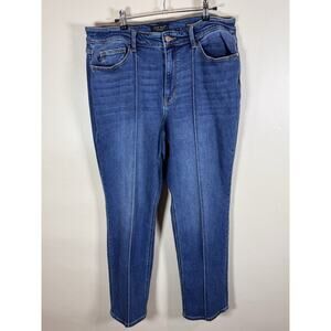 Judy Blue Womens Jeans Plus Size High Rise Center Seam Detail Straight 18 W